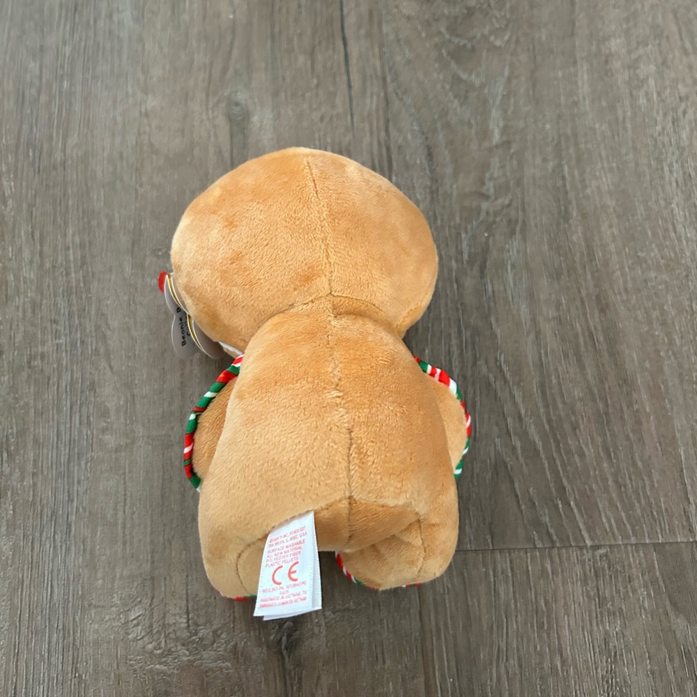 NWT Ty Gingerbread Plush Toy with Green and Red Accents - Picture 2 of 2